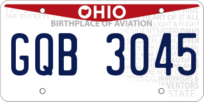 OH license plate GQB3045
