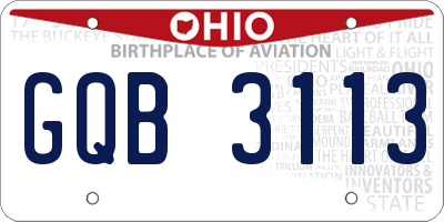 OH license plate GQB3113
