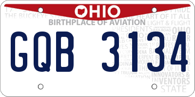 OH license plate GQB3134