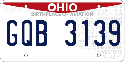 OH license plate GQB3139