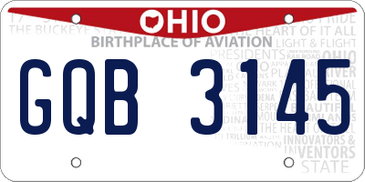 OH license plate GQB3145