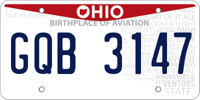 OH license plate GQB3147