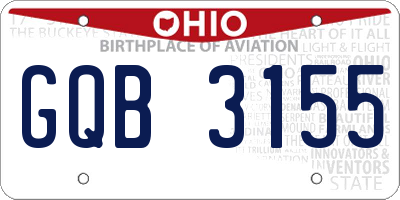 OH license plate GQB3155