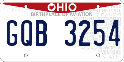 OH license plate GQB3254