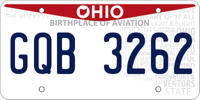 OH license plate GQB3262