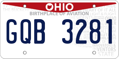 OH license plate GQB3281
