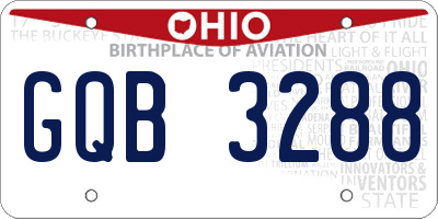 OH license plate GQB3288