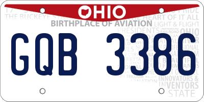 OH license plate GQB3386