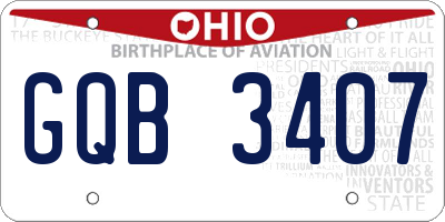 OH license plate GQB3407