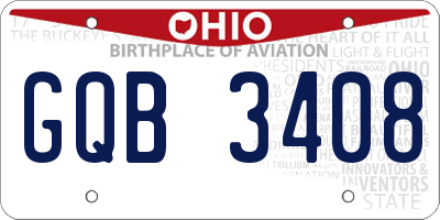 OH license plate GQB3408