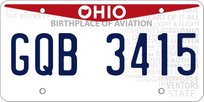 OH license plate GQB3415