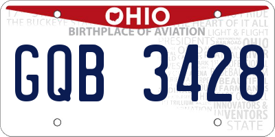 OH license plate GQB3428