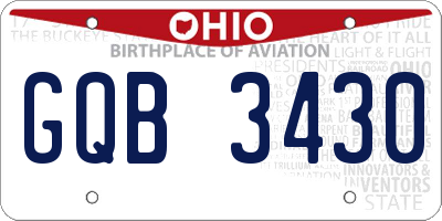 OH license plate GQB3430
