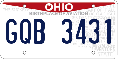 OH license plate GQB3431