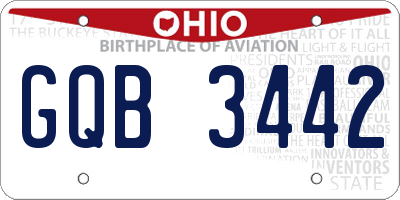 OH license plate GQB3442