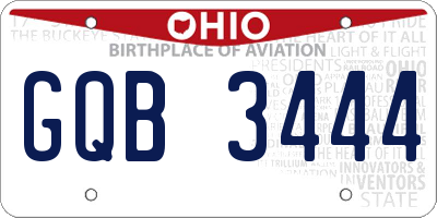 OH license plate GQB3444