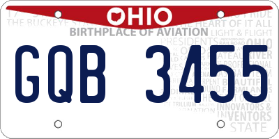 OH license plate GQB3455