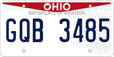 OH license plate GQB3485