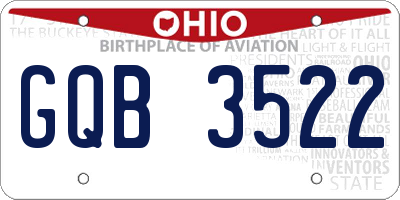 OH license plate GQB3522