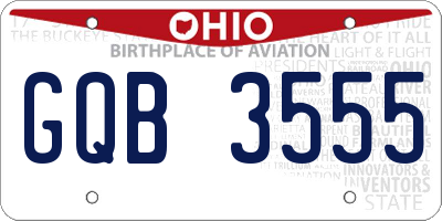 OH license plate GQB3555