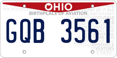 OH license plate GQB3561