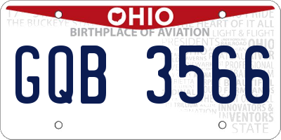 OH license plate GQB3566