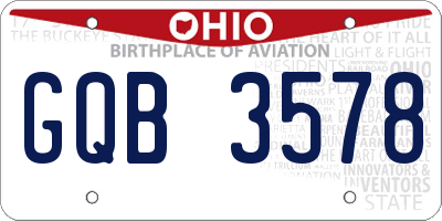 OH license plate GQB3578
