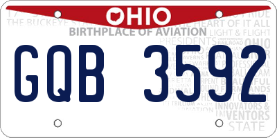 OH license plate GQB3592