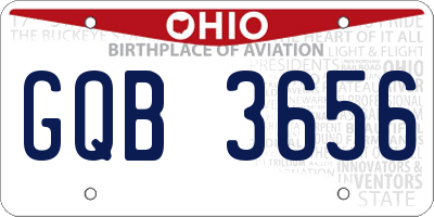 OH license plate GQB3656