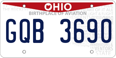 OH license plate GQB3690