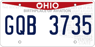 OH license plate GQB3735