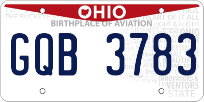 OH license plate GQB3783