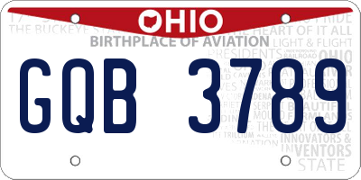 OH license plate GQB3789
