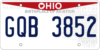 OH license plate GQB3852