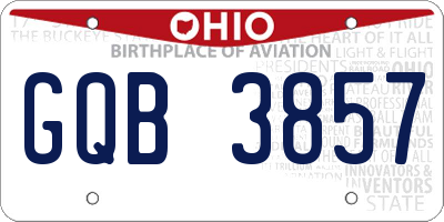 OH license plate GQB3857