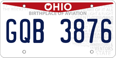 OH license plate GQB3876