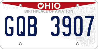 OH license plate GQB3907