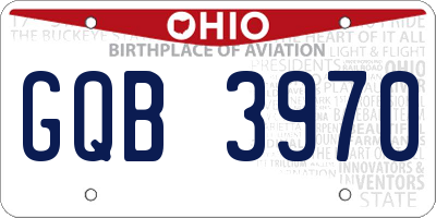 OH license plate GQB3970
