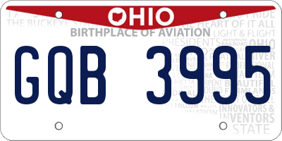 OH license plate GQB3995