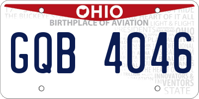 OH license plate GQB4046