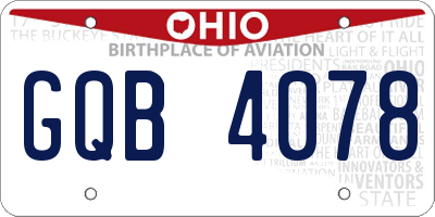 OH license plate GQB4078