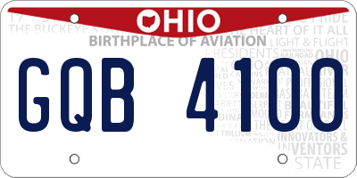 OH license plate GQB4100