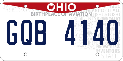 OH license plate GQB4140