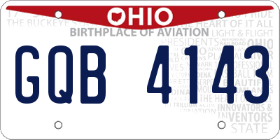 OH license plate GQB4143