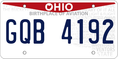 OH license plate GQB4192