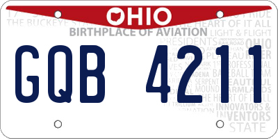 OH license plate GQB4211
