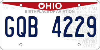OH license plate GQB4229