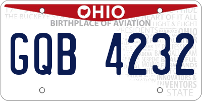 OH license plate GQB4232