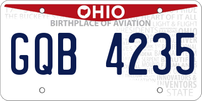 OH license plate GQB4235