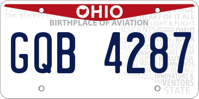 OH license plate GQB4287